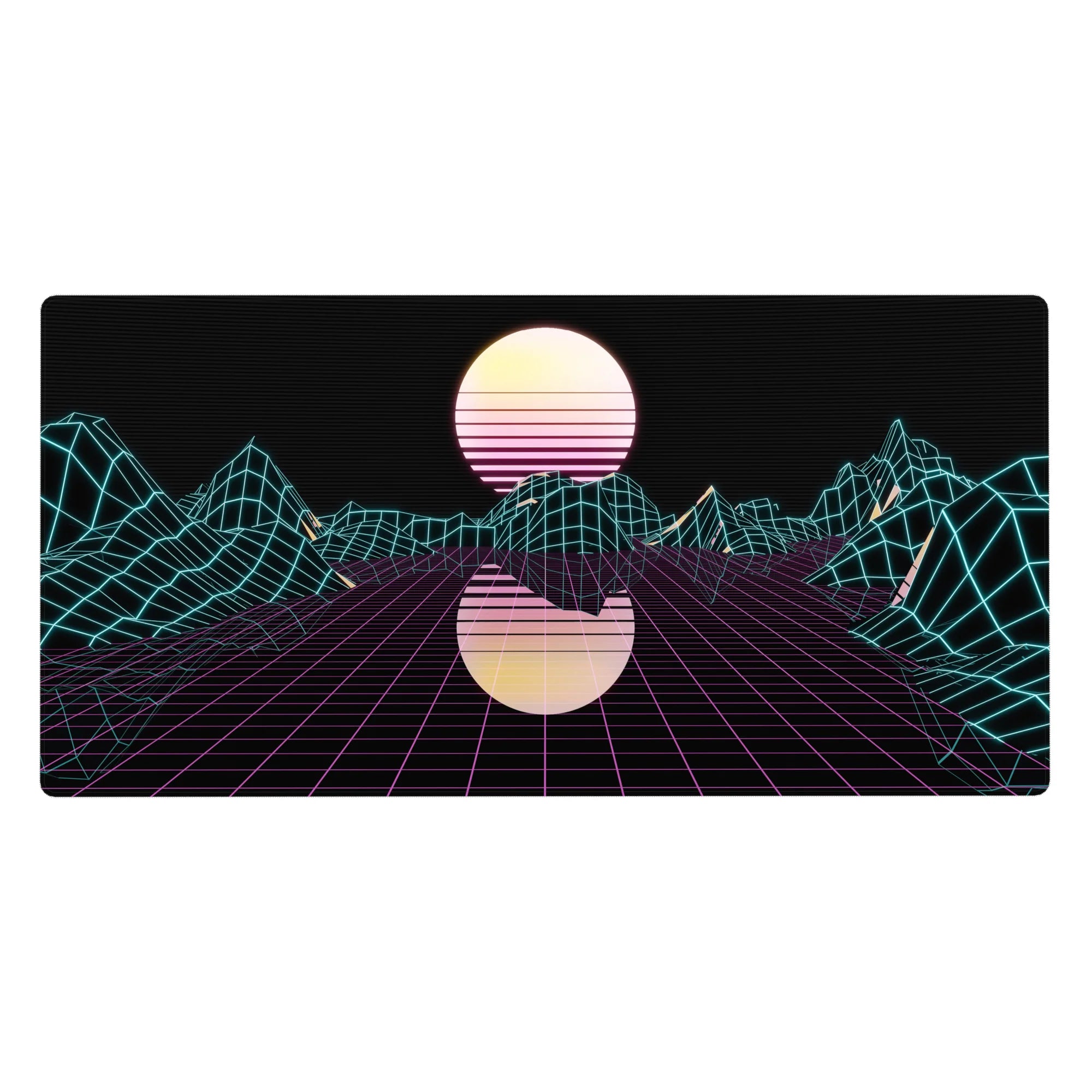 Retrowave - Vaporwave Deskmat | Mousepad | Deskpad - Neon Grid Mirage - AniChan