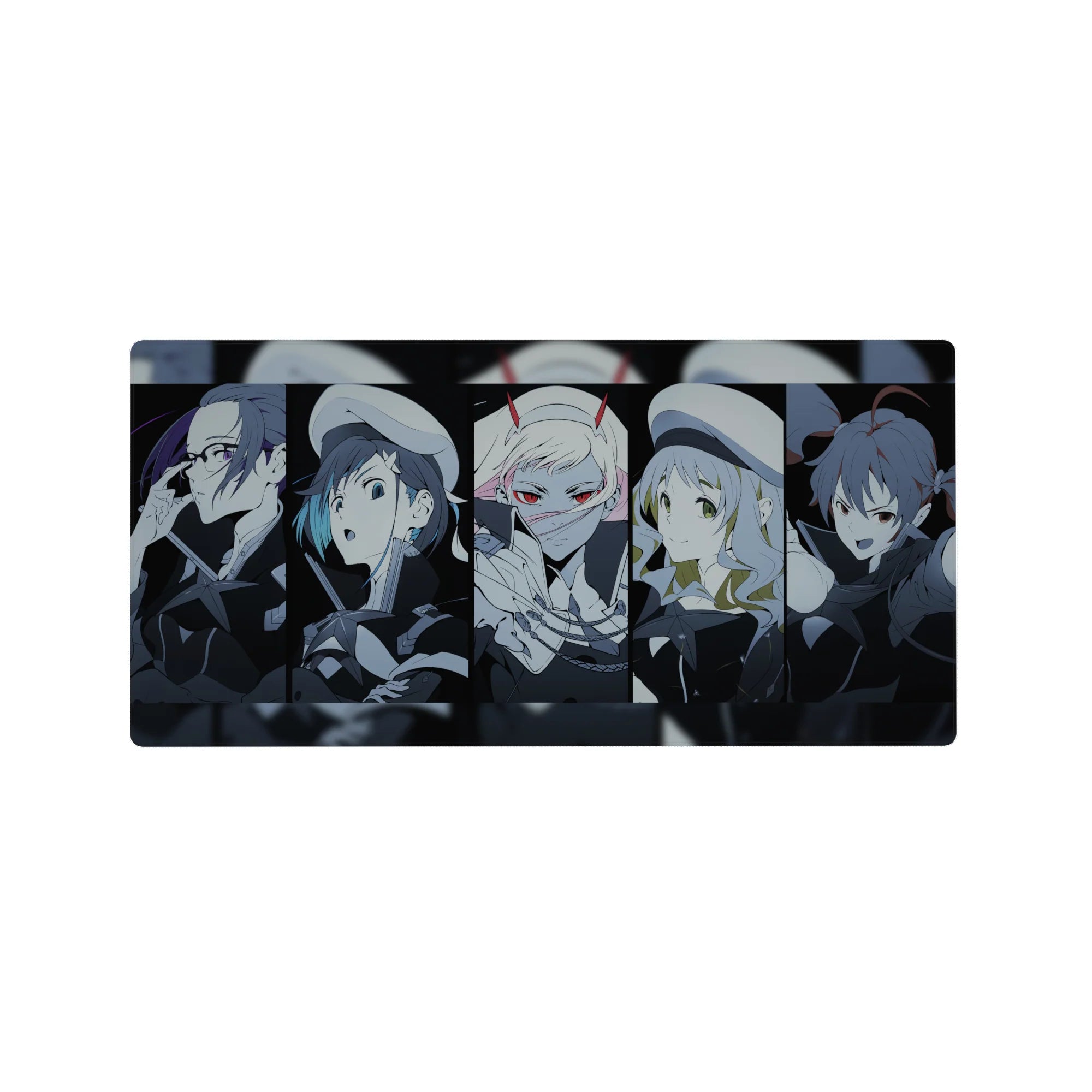 Anime mouse pad 32x16 inches featuring the Parasite team from Darling in the Franxx with Zero Two and Hiro in vibrant detail.