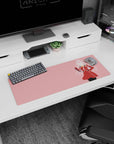 Zero Two anime mouse pad, 32x12 inches, featuring her in a bold red uniform against a soft background. Perfect desk accessory.