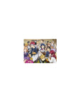 Classic anime mouse pad 14x10 inches with bustling dining hall feast, chefs, classmates, ramen and curry.