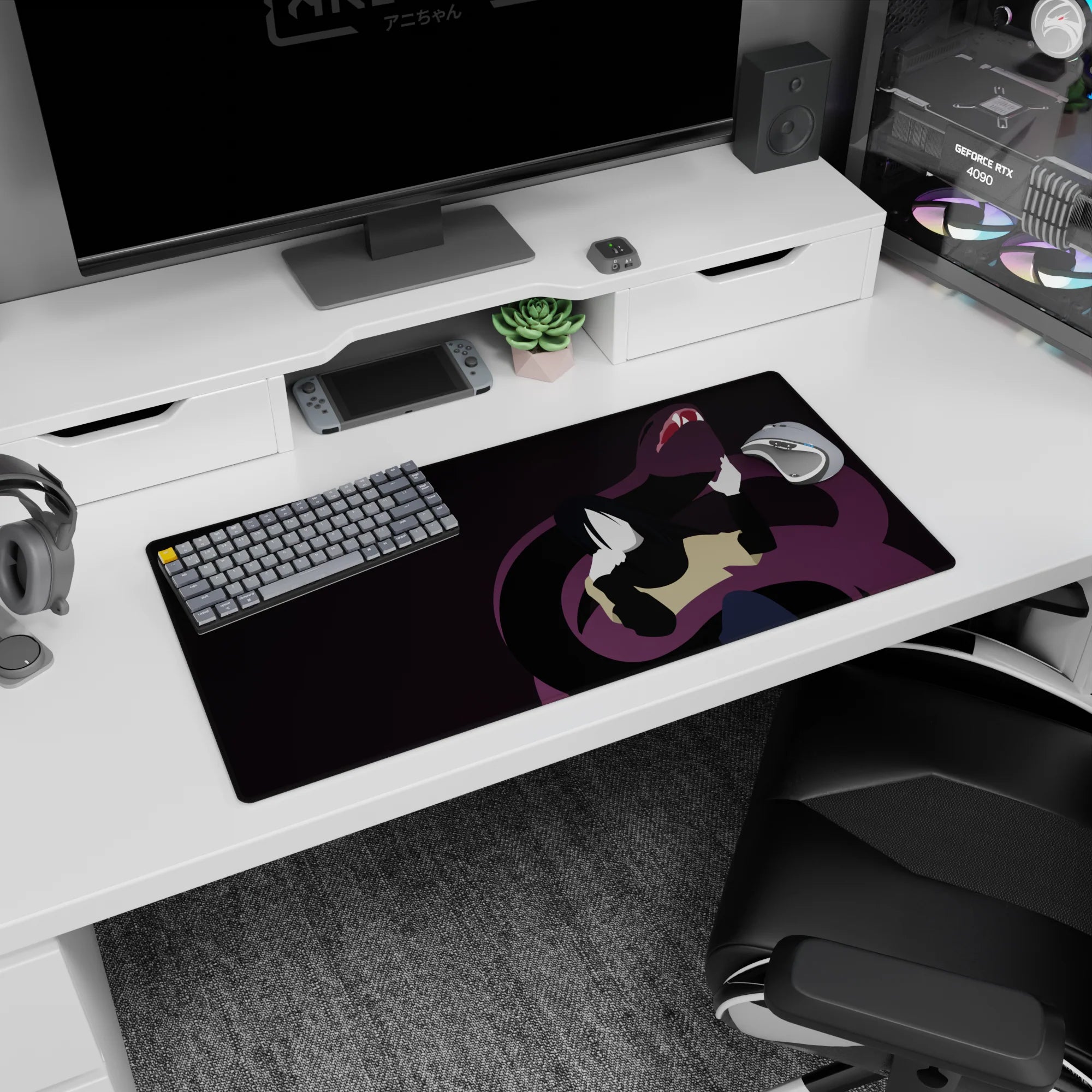 32x16 inches Naruto mouse pad featuring Orochimaru in front with a massive fanged snake arcing behind.