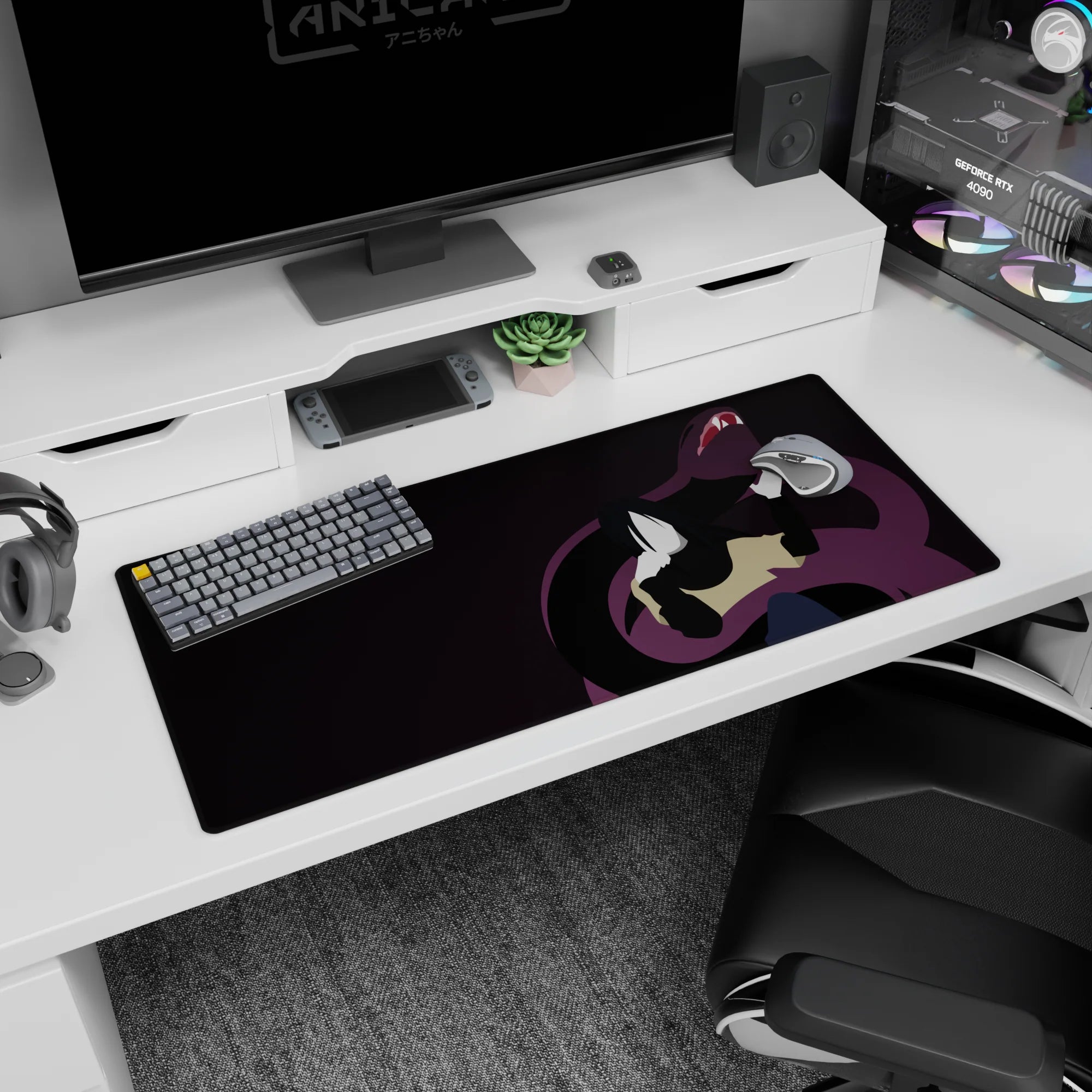 36x16 inches Naruto desk pad featuring Orochimaru in front as a massive snake rears up behind him.