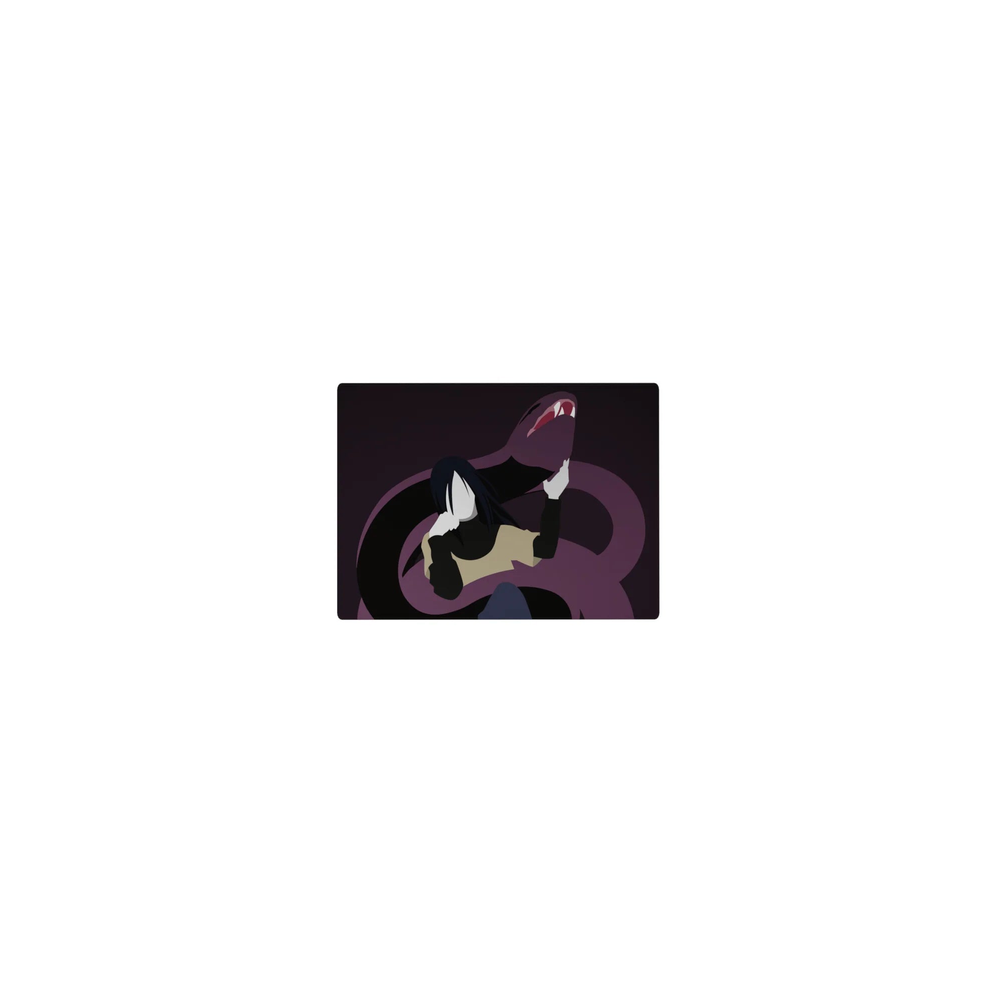 Classic anime mouse pad 14x10 inches with Orochimaru and a coiling serpent, minimalist shadows design.