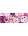 32x12 inches anime girl mouse pad with cute ribbons, pale hair, ruby eyes, and smooth tracking surface.