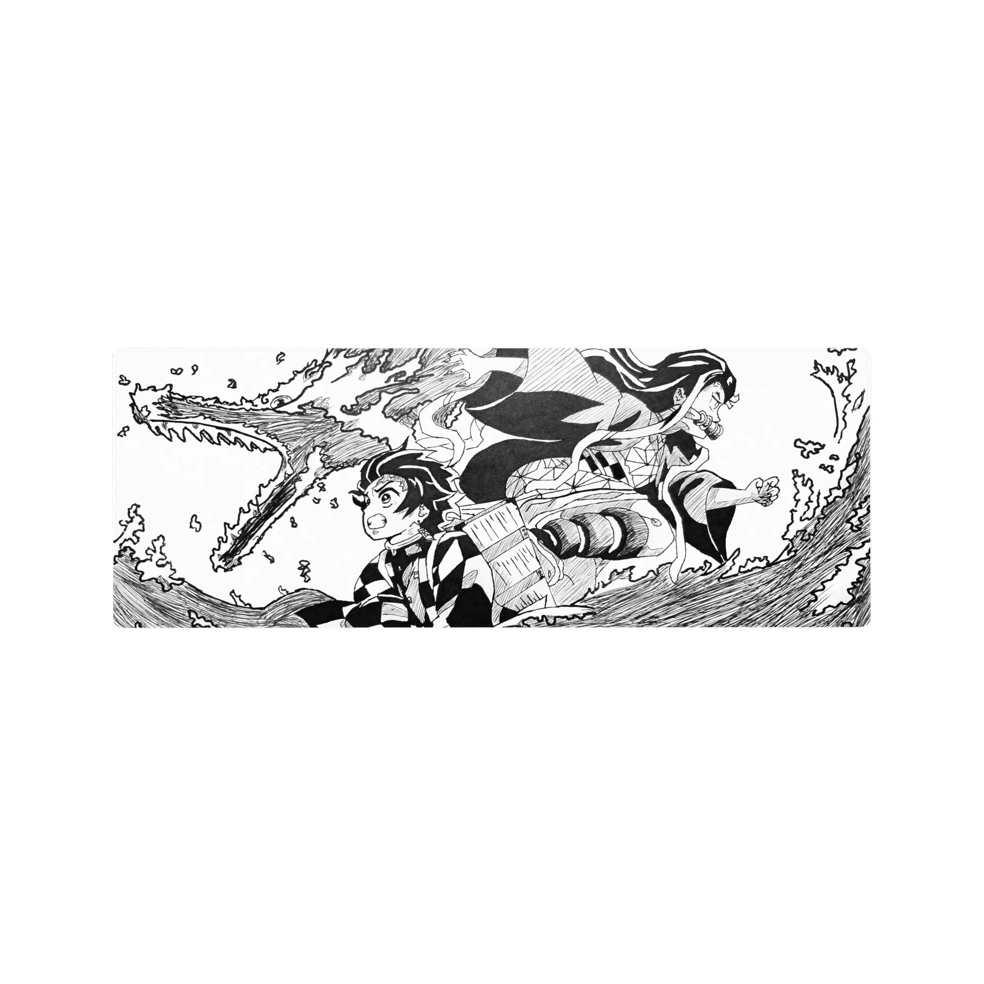 Demon Slayer Deskmat | Mousepad | Deskpad - Sibling Bonds in Battle - AniChan