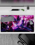 Zero Two anime mouse pad, 32x16 inches, featuring ninja gear, cherry blossoms, and vibrant colors for a bold desk statement.