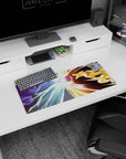 28x12 inches Naruto Shippuden mouse pad showing Sasuke Susanoo battling Naruto in Kurama Mode.