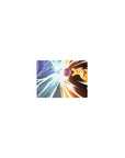 Classic anime mouse pad 14x10 inches featuring a dynamic clash around a glowing energy sphere.