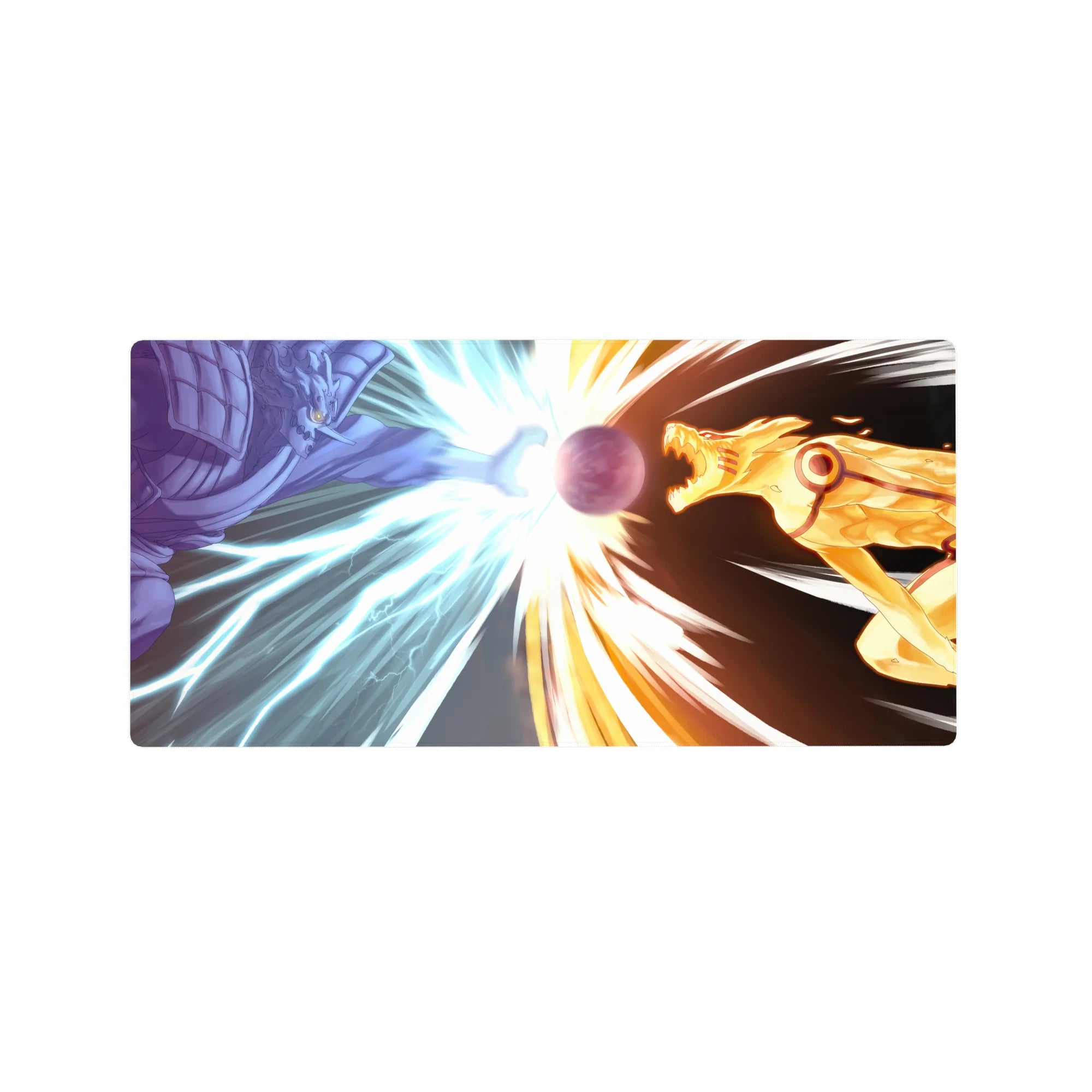 Naruto Shippuden battle anime mouse pad 32x16 inches with Susanoo vs Kurama Mode power clash.