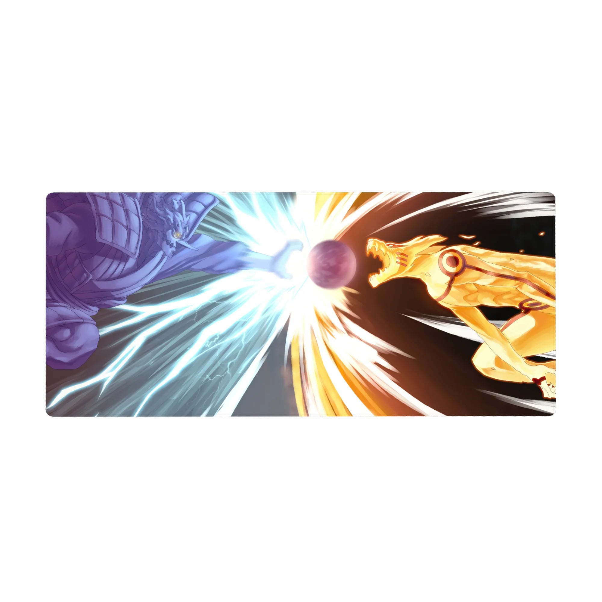 Naruto Shippuden clash desk pad 36x16 inches featuring Susanoo vs Kurama Mode energy sphere.