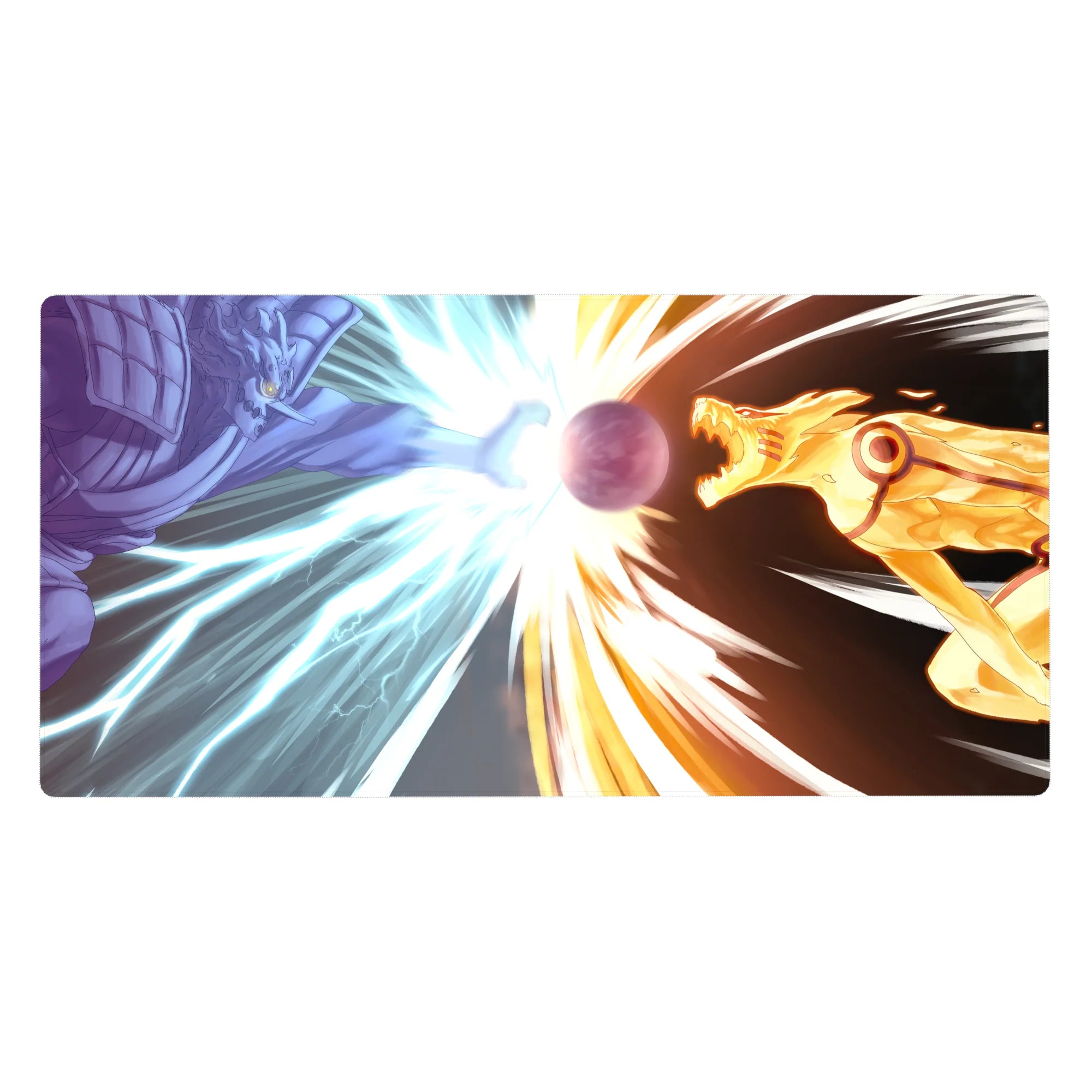 Naruto Shippuden clash design desk pad, glowing energy sphere, 40x20 inches.