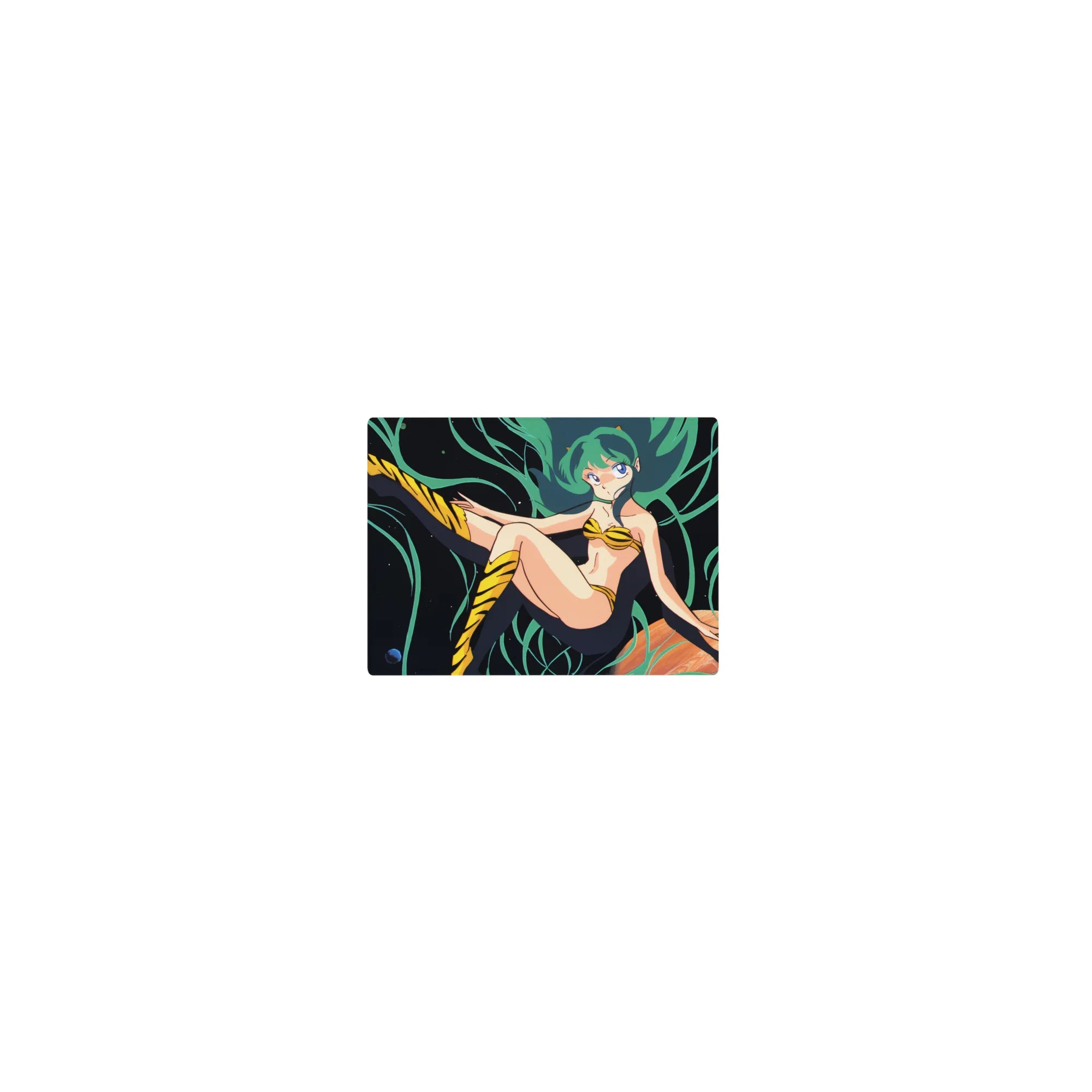 14x10 inches classic anime girl mouse pad with Lum, starry space backdrop, and tiny planets.