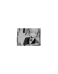 14x10 inches classic anime girl mouse pad with twin-braid heroine, suit and tie, clean manga panel layout.