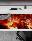 Megumin mouse pad 36x16 inches, featuring her iconic explosive pose from KonoSuba, vivid reds and golds for anime fans.