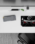 14x10 inches anime mouse pad in black-and-white with a crimson Sharingan for a bold, moody look.