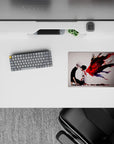 Kaneki and Touka from Tokyo Ghoul mouse pad, size 14x10 inches, showcasing their intense bond amid a chaotic kagune backdrop.