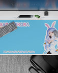 40x20 inches kawaii desk pad in bright sky-blue and candy pastels, light clean vibes with fast glide.