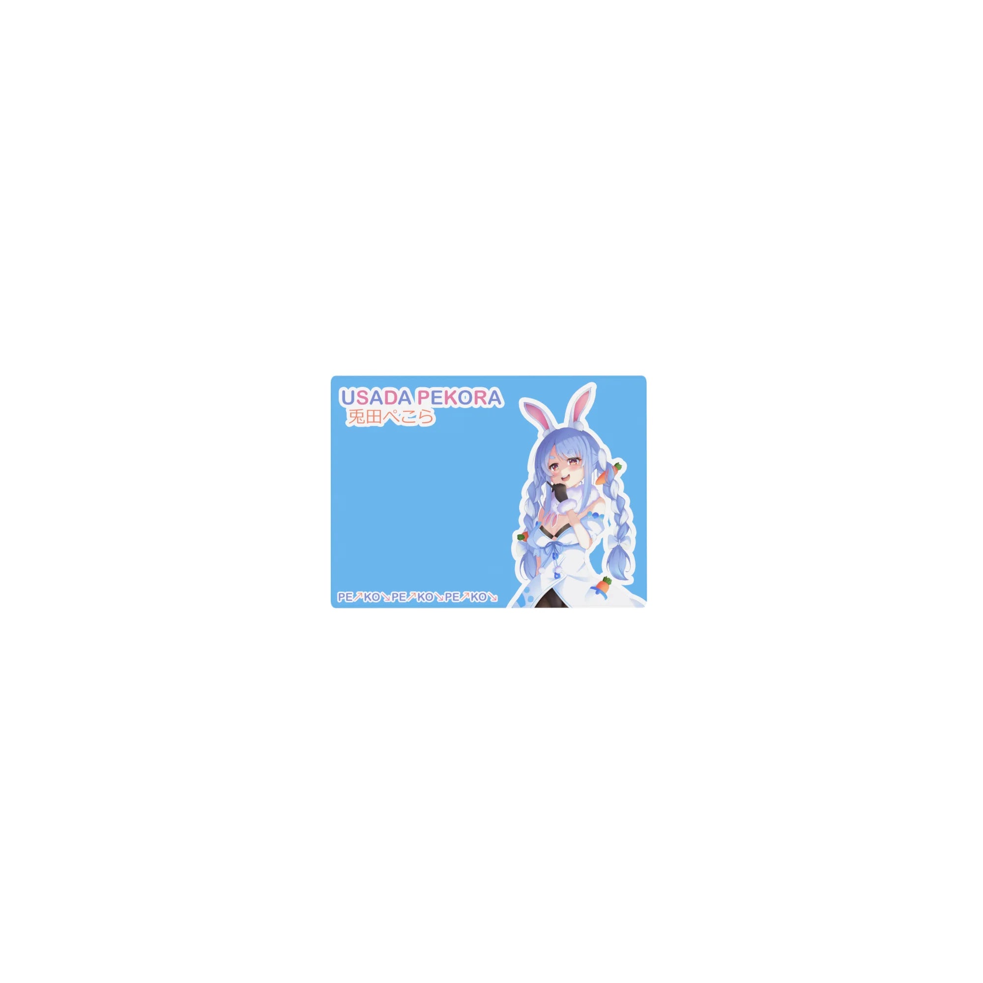 Classic anime girl mouse pad 14x10 inches with bunny-eared mascot, carrot charms, and PEKO PEKO pattern.