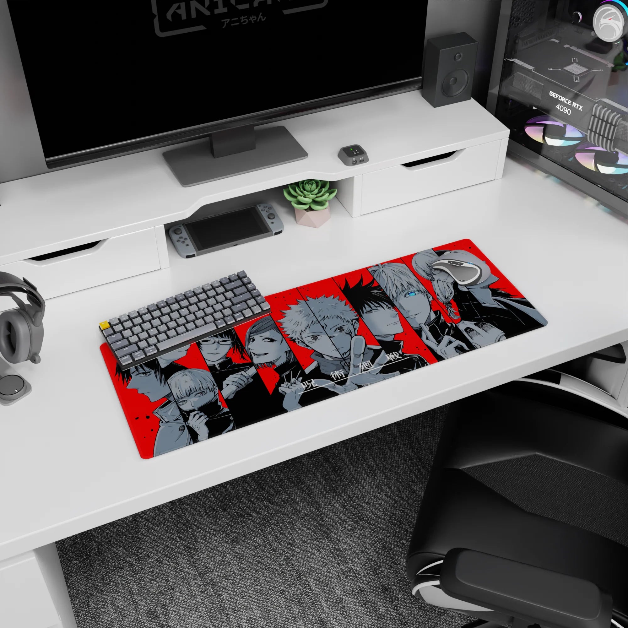 Jujutsu Kaisen Deskmat | Mousepad | Deskpad - Cursed Red Lineup - AniChan