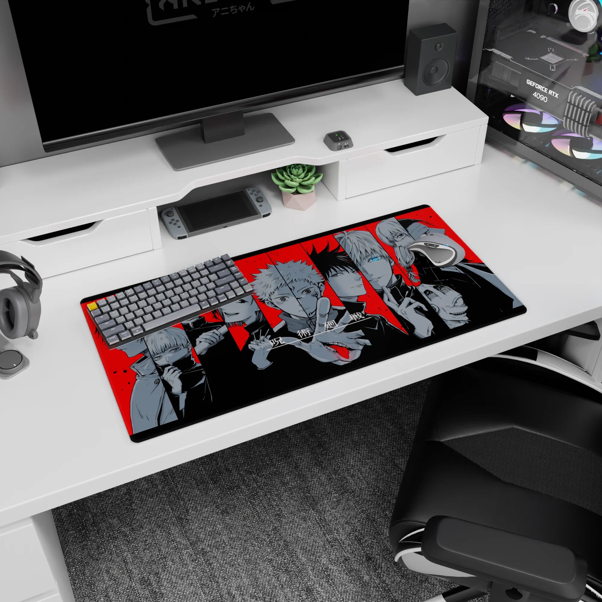 Jujutsu Kaisen Deskmat | Mousepad | Deskpad - Cursed Red Lineup - AniChan