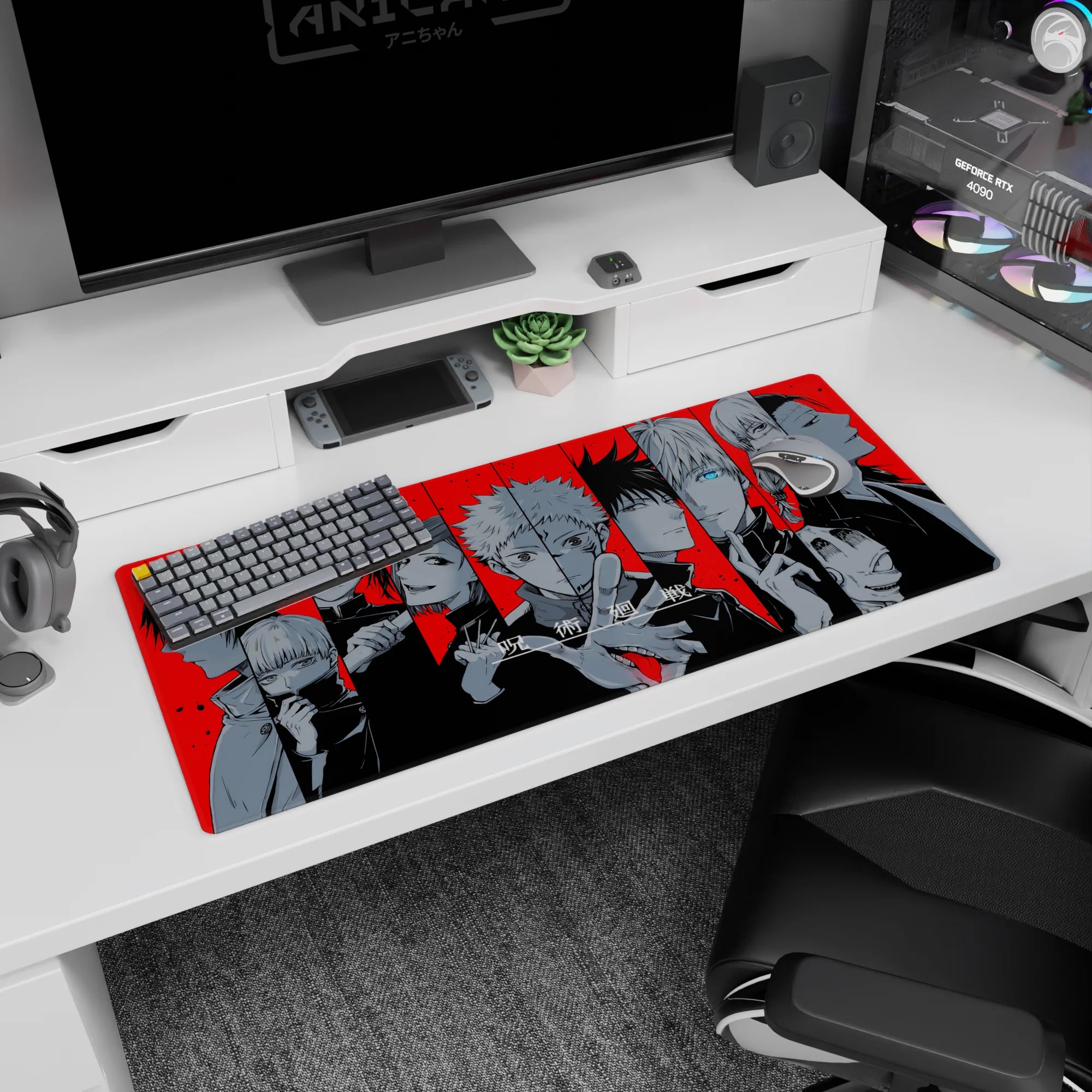 Jujutsu Kaisen Deskmat | Mousepad | Deskpad - Cursed Red Lineup - AniChan