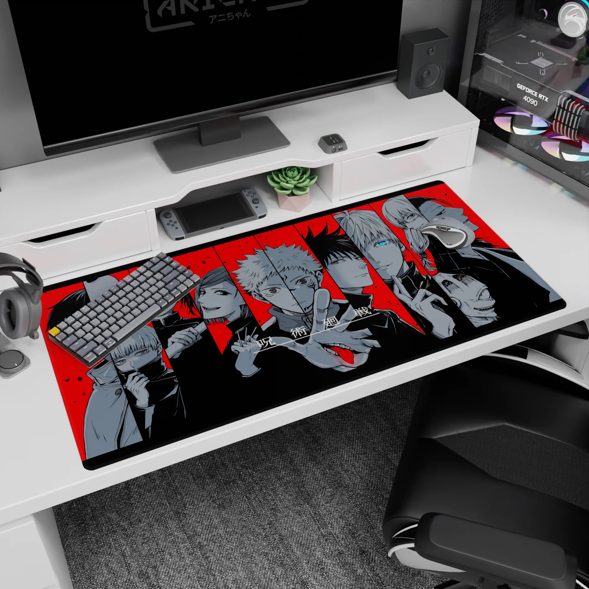 Jujutsu Kaisen Deskmat | Mousepad | Deskpad - Cursed Red Lineup - AniChan