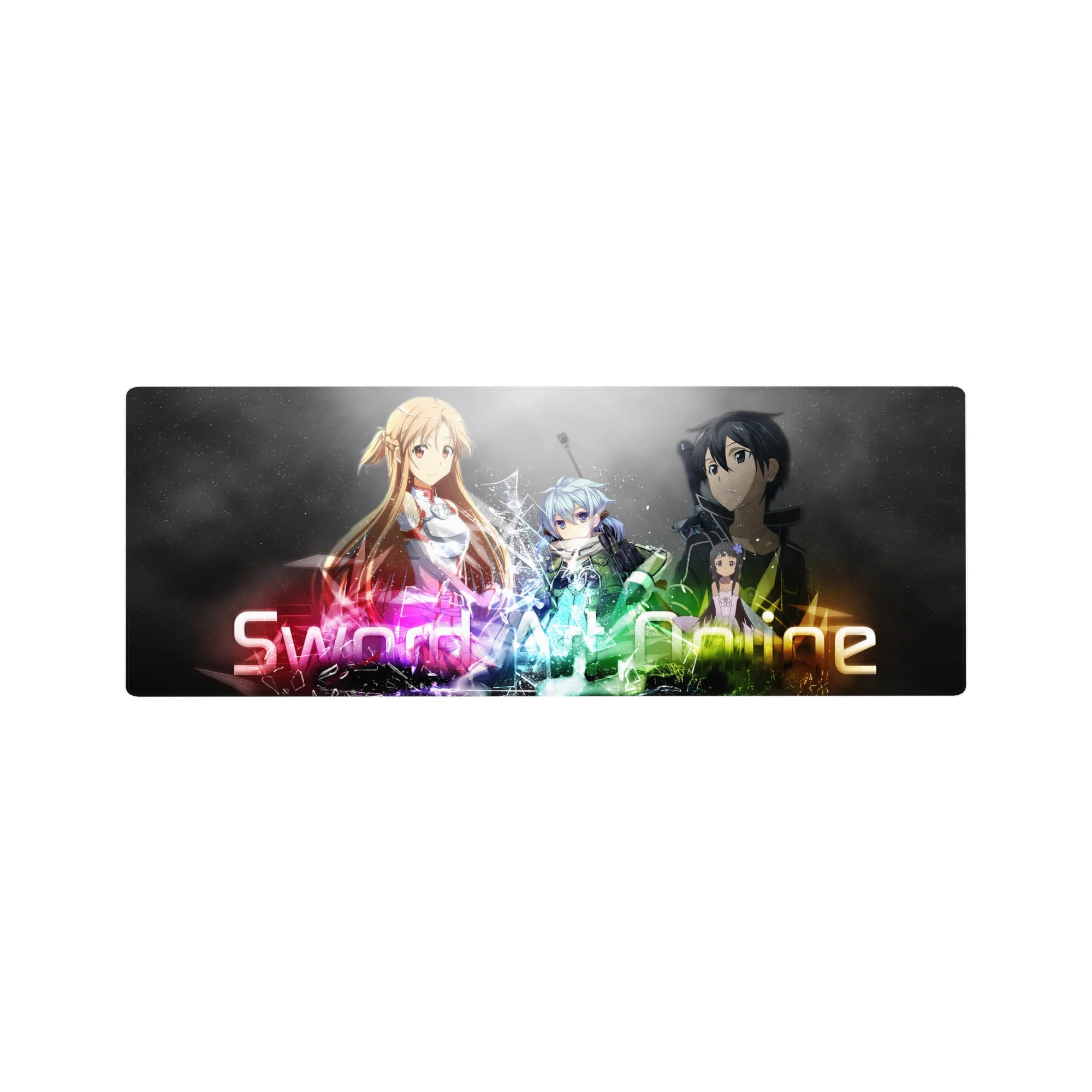 Sword Art Online anime mouse pad featuring iconic characters with vibrant colors; size 32x12 inches.