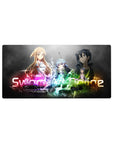Sword Art Online mouse pad 32x16 inches featuring vibrant colors and iconic characters with neon energy.