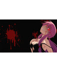 40x20 inches anime girl desk pad with glossy Yuno Gasai art, twin tails, black background and splatter.