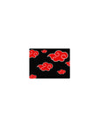 Akatsuki red cloud pattern anime mouse pad, classic 14x10 inches, black background with white outlines.