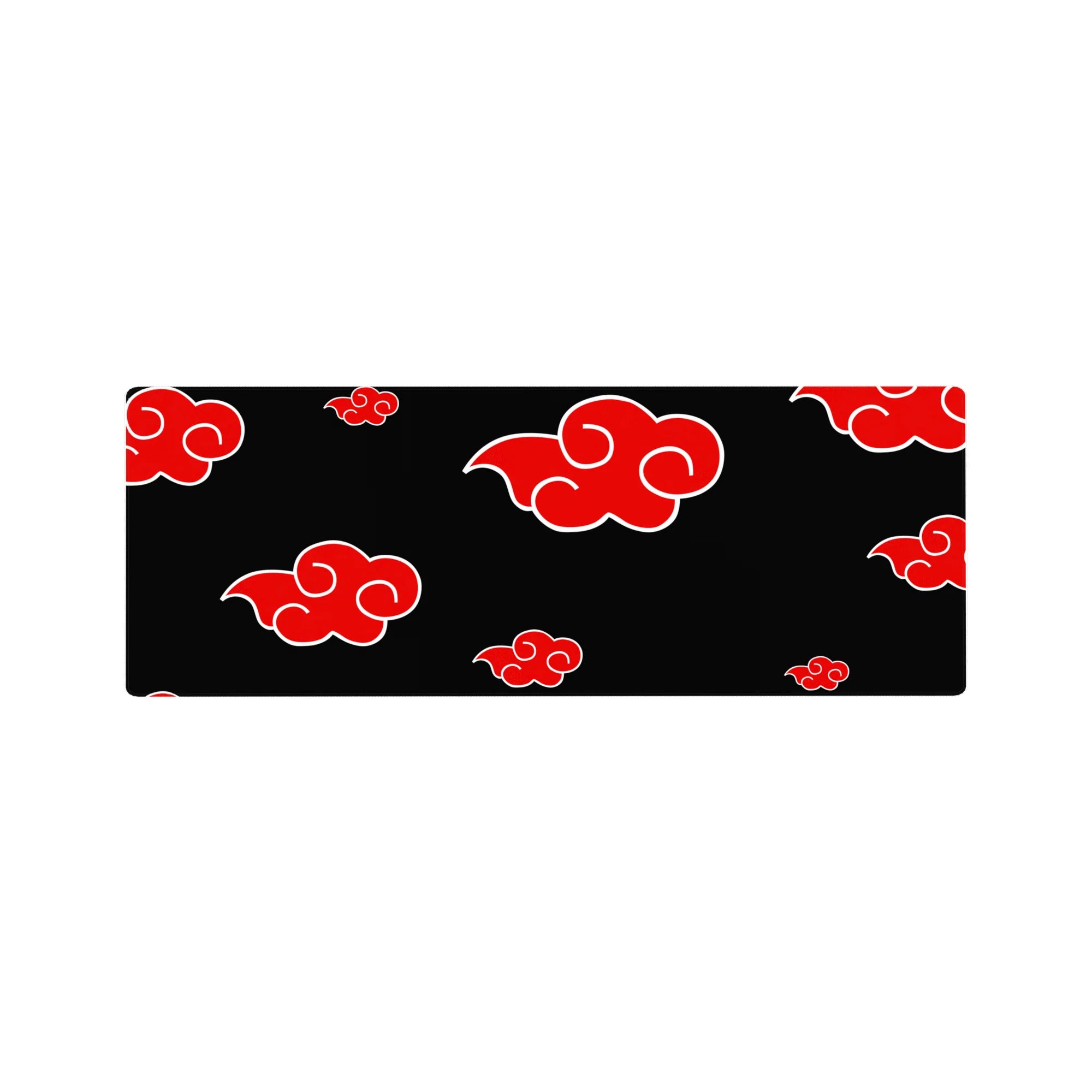 Akatsuki red cloud pattern anime mouse pad, extended desk mat 32x12 inches.
