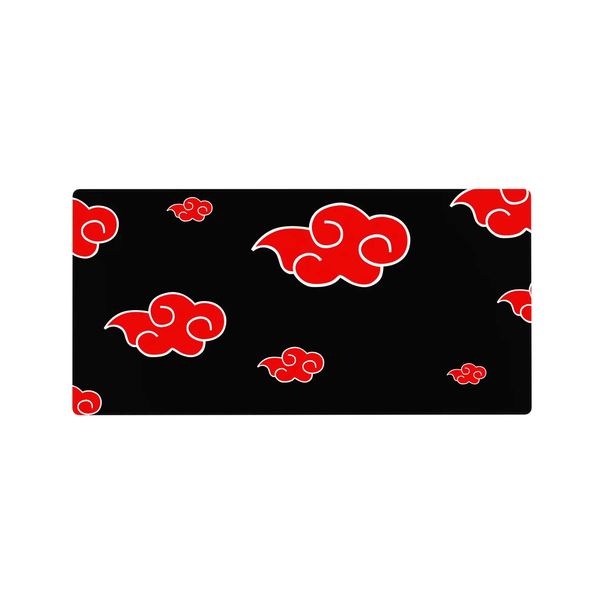 Akatsuki red cloud pattern anime mouse pad, extended desk mat 32x16 inches.