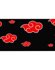 Naruto Akatsuki red cloud desk pad 40x20 inches with bold white outlines on black.