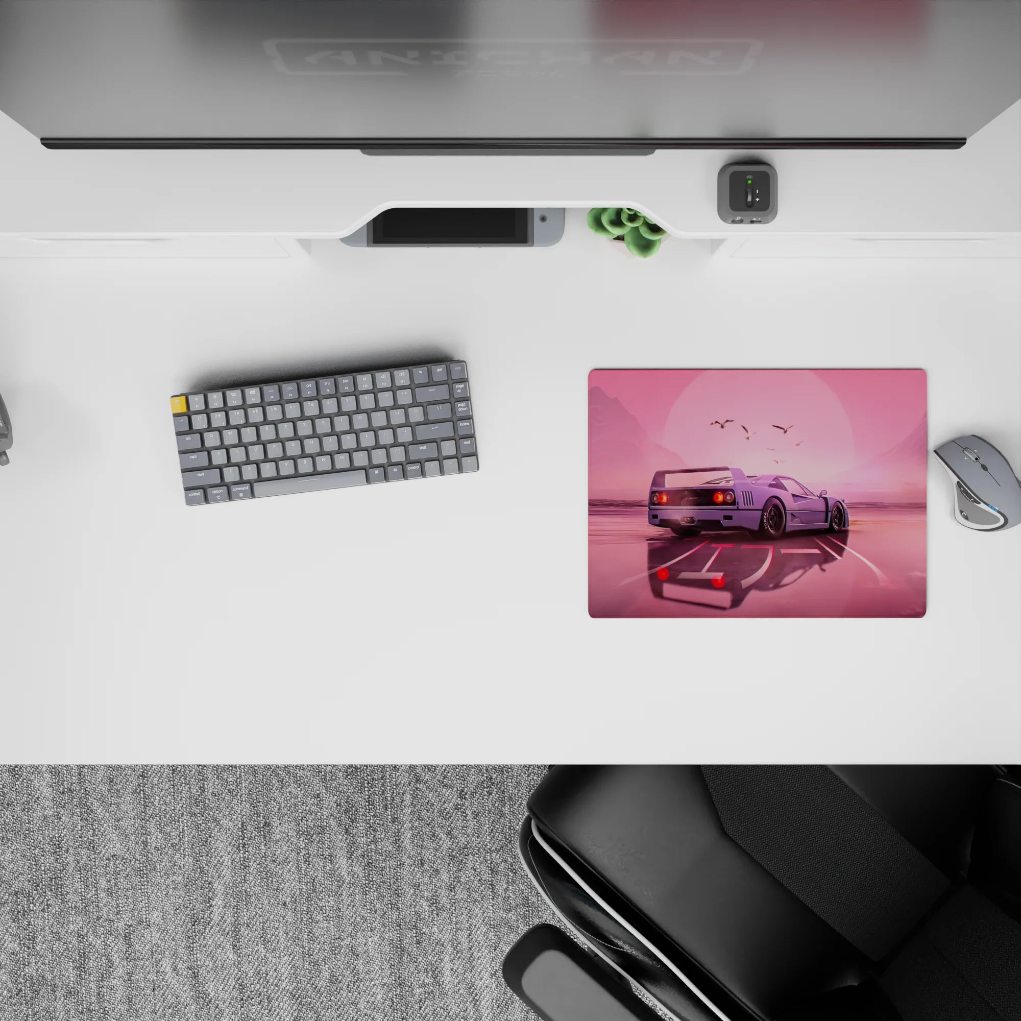 Retrowave - Vaporwave Deskmat | Mousepad | Deskpad - Blush Horizon Drive - AniChan