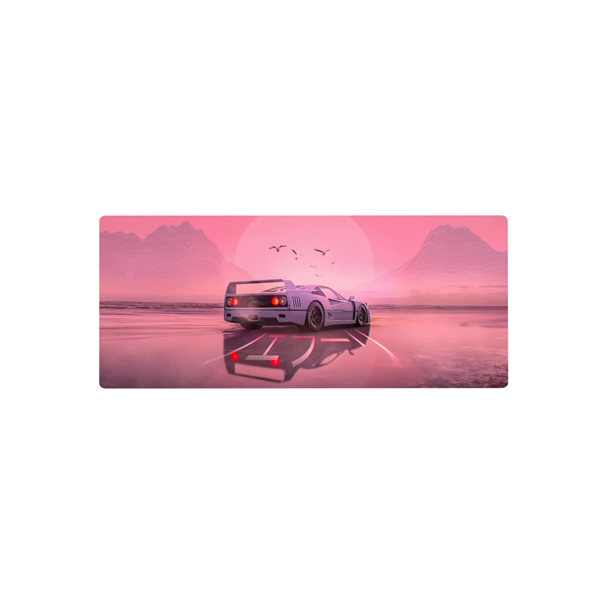 Retrowave - Vaporwave Deskmat | Mousepad | Deskpad - Blush Horizon Drive - AniChan