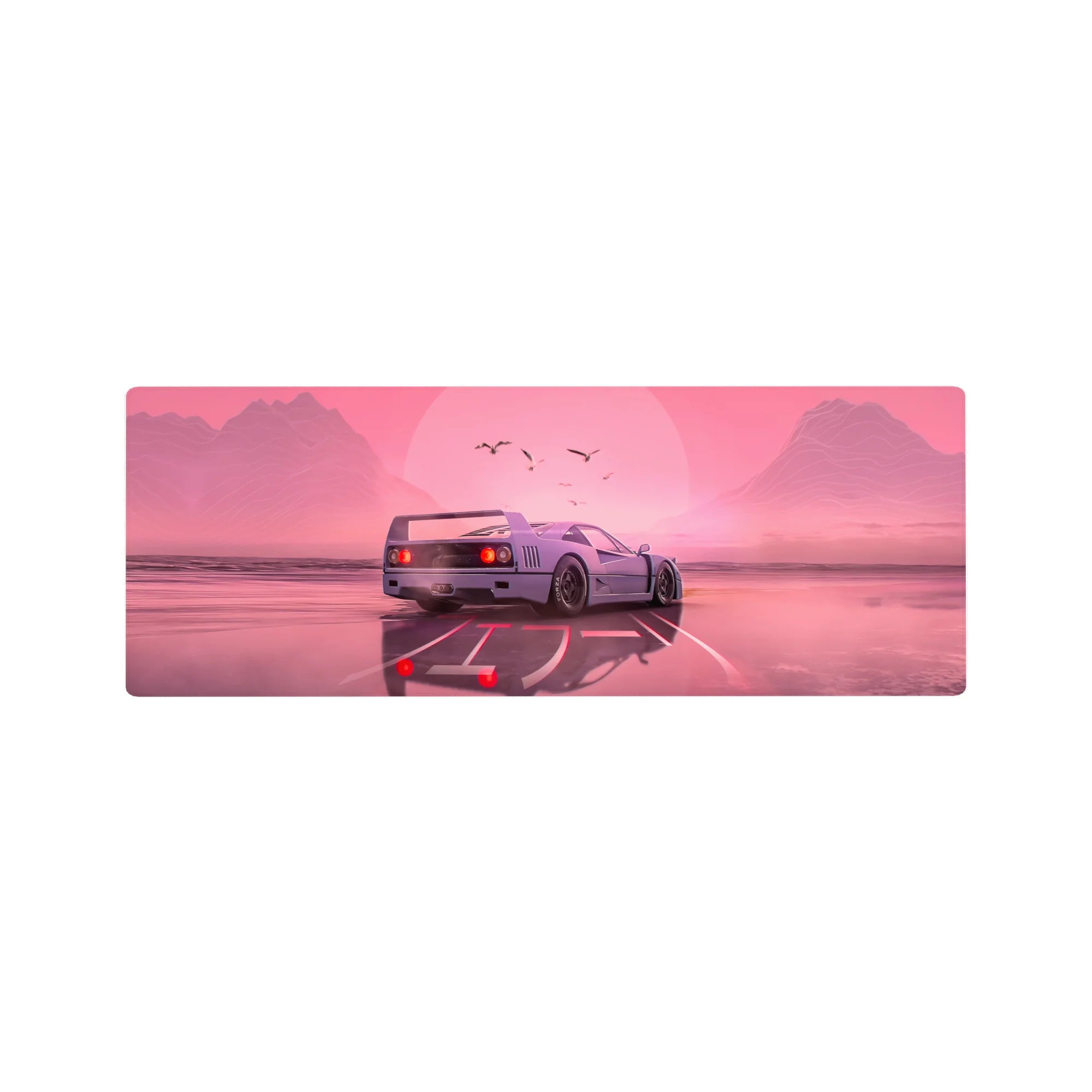 Retrowave - Vaporwave Deskmat | Mousepad | Deskpad - Blush Horizon Drive - AniChan