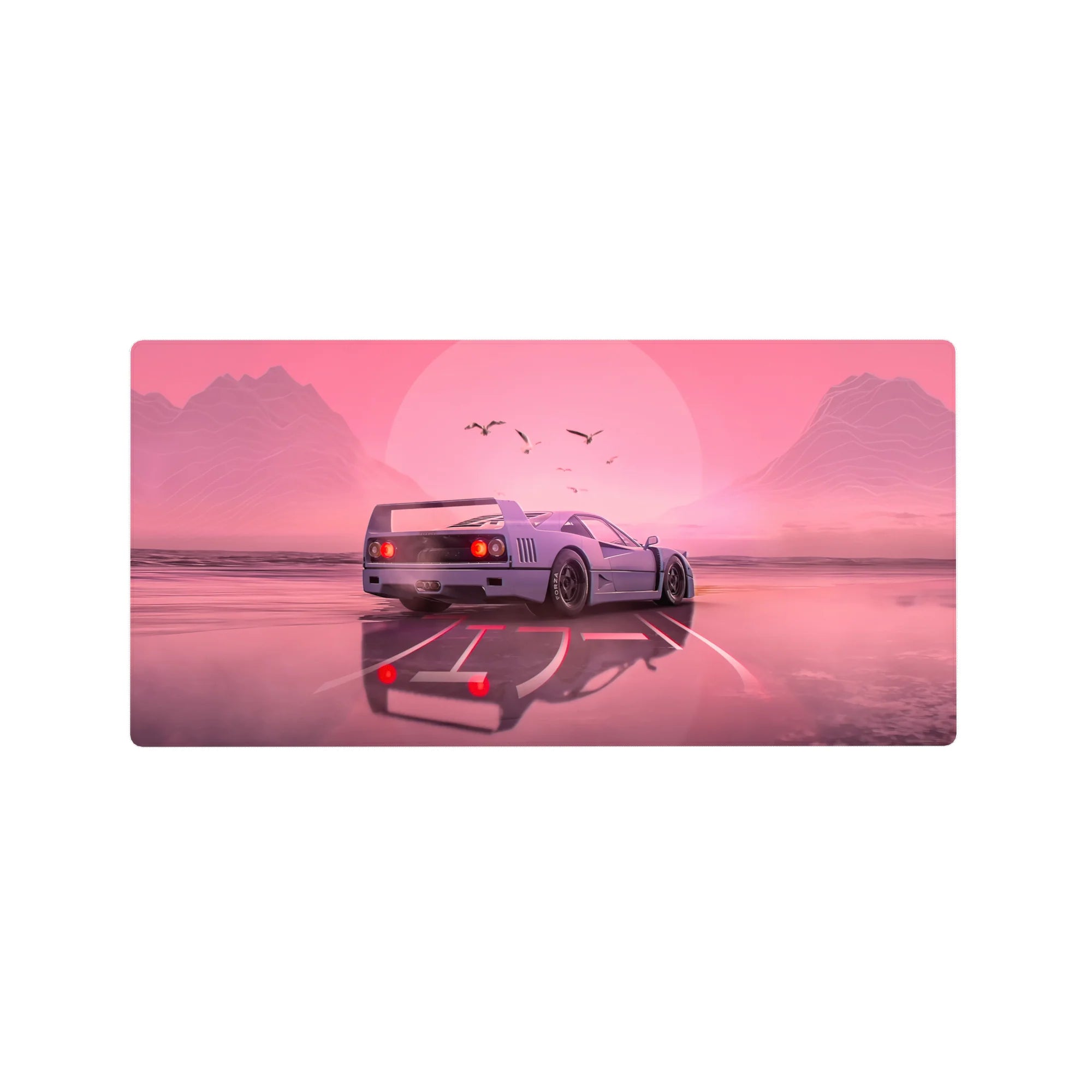 Retrowave - Vaporwave Deskmat | Mousepad | Deskpad - Blush Horizon Drive - AniChan