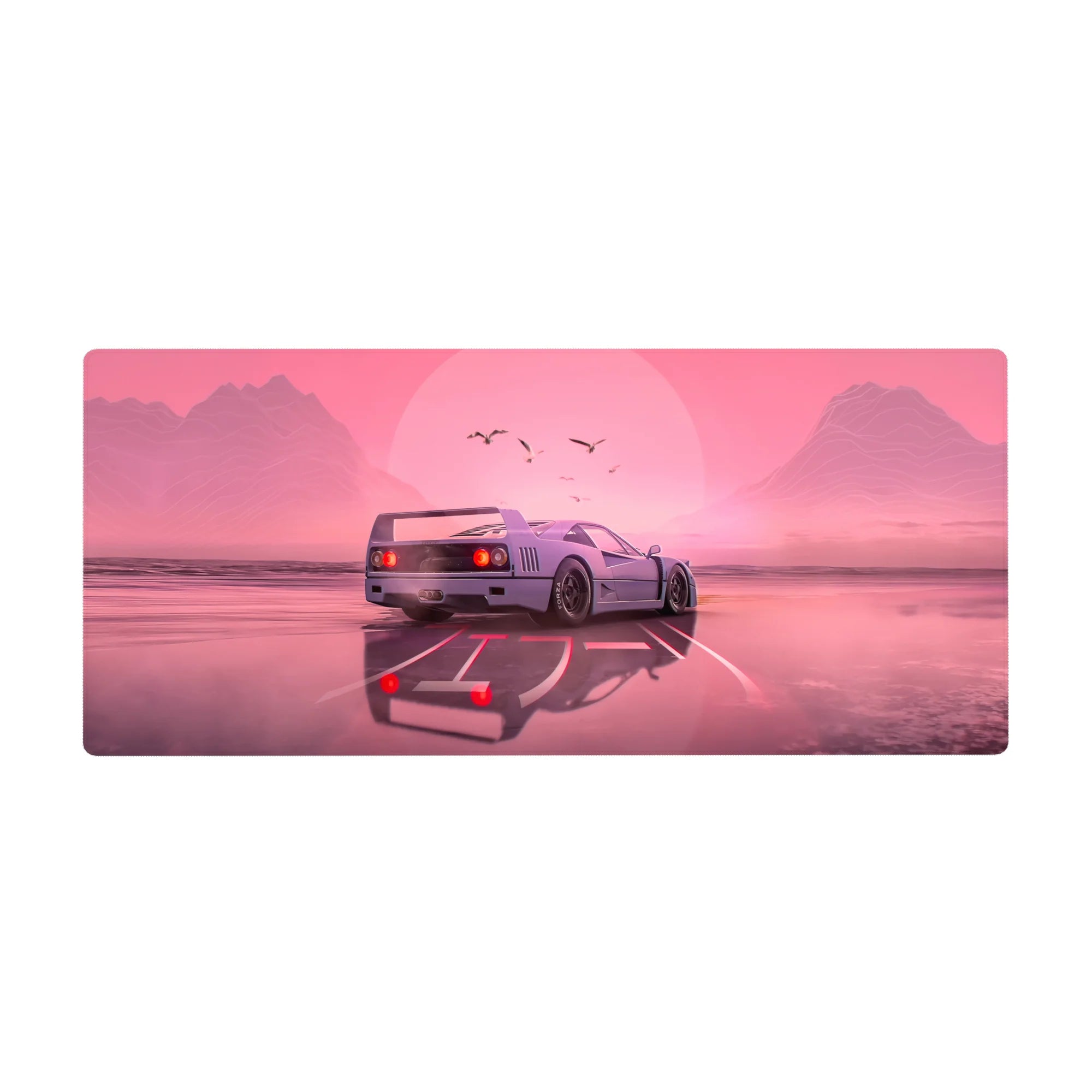 Retrowave - Vaporwave Deskmat | Mousepad | Deskpad - Blush Horizon Drive - AniChan