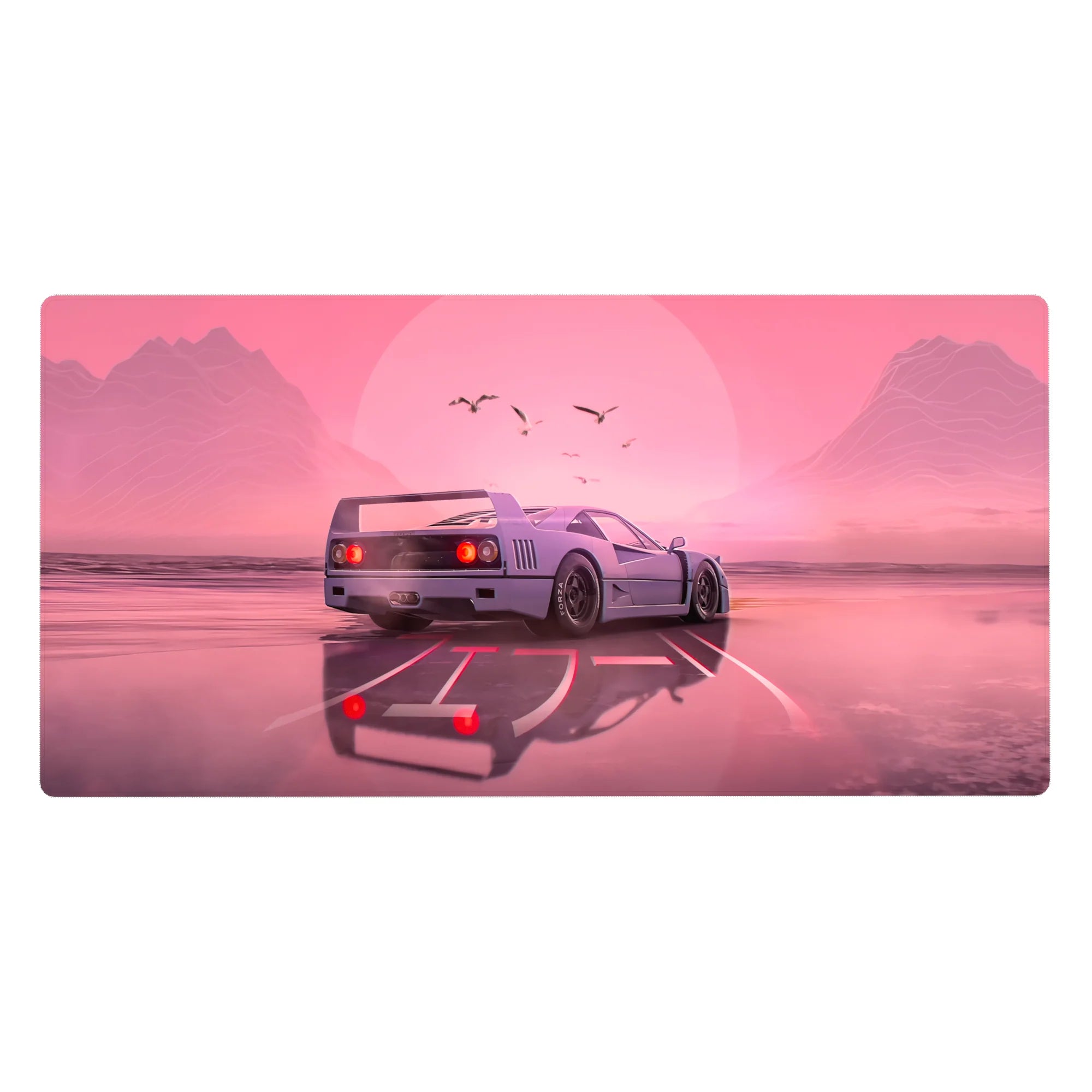 Retrowave - Vaporwave Deskmat | Mousepad | Deskpad - Blush Horizon Drive - AniChan