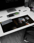 Obito Uchiha vs Kakashi Hatake ANBU fox mask scene on 36x16 inches anime desk pad.