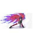 Anime mouse pad 32x16 inches featuring Touka Kirishima from Tokyo Ghoul, showcasing her radiant kagune in mid-strike.