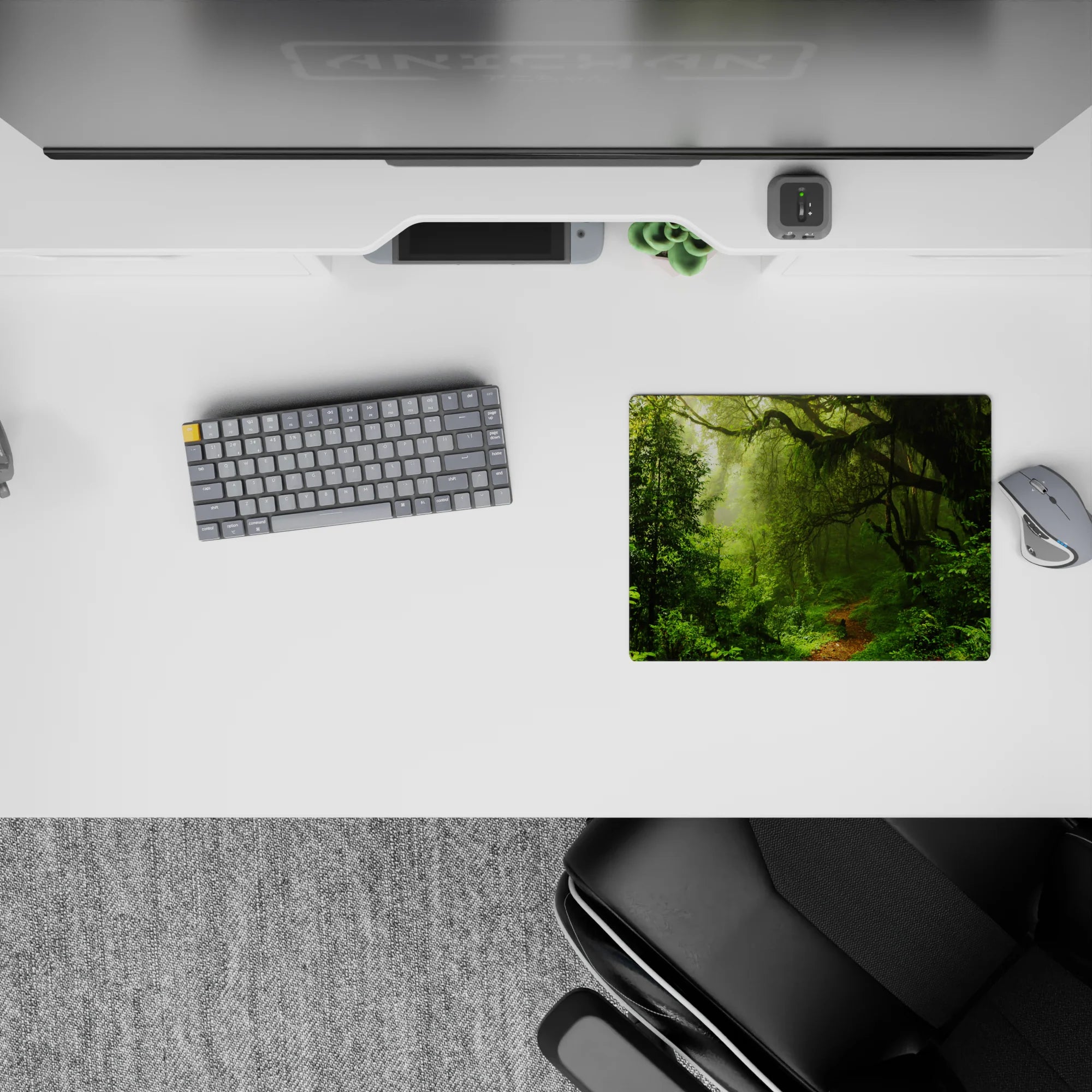 Nature Landscapes Deskmat | Mousepad | Deskpad - Misty Rainforest Path