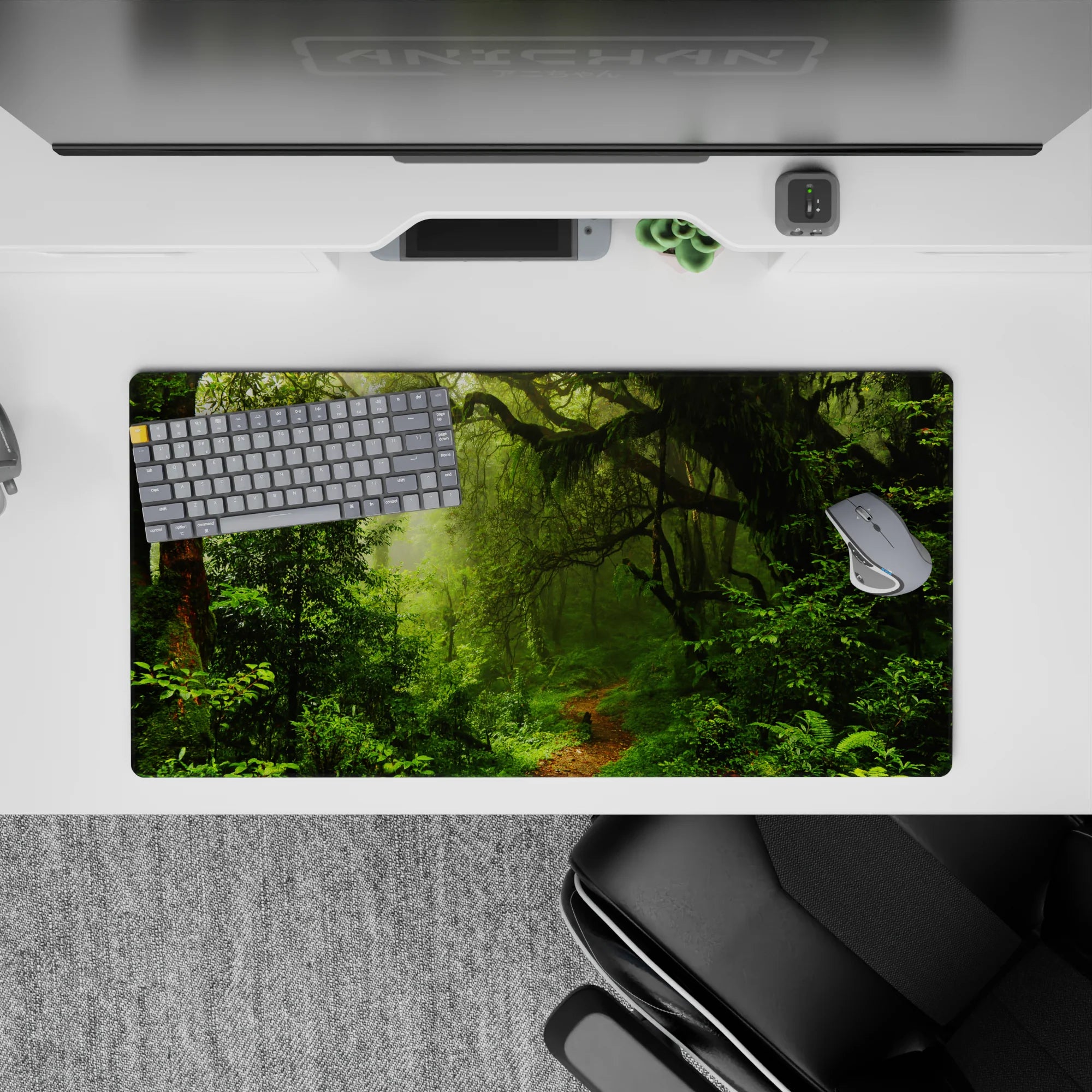 Nature Landscapes Deskmat | Mousepad | Deskpad - Misty Rainforest Path