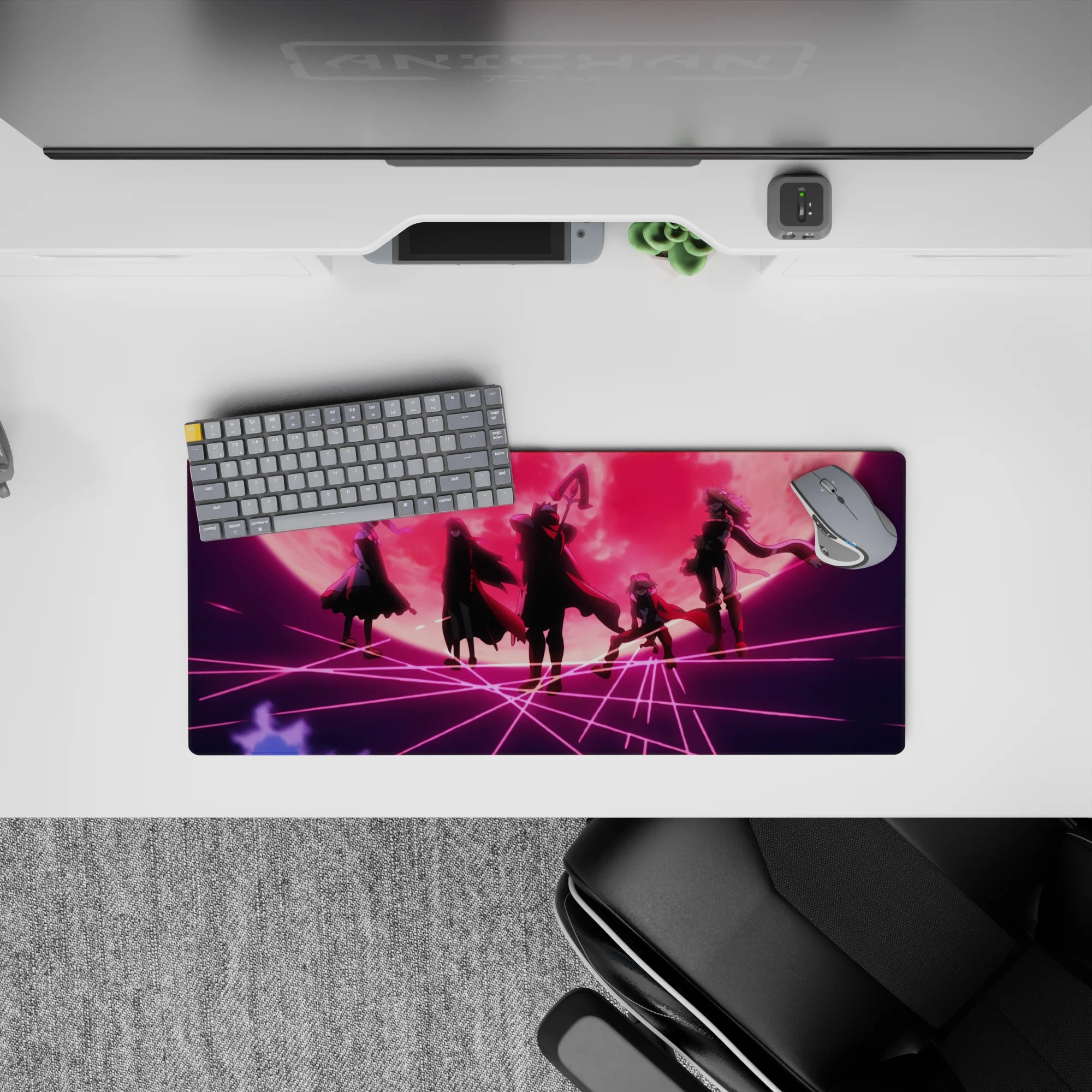 28x12 inches mouse pad showcasing Akame in action, with deep shadows, steel glare, and a frozen frame of dramatic intensity.