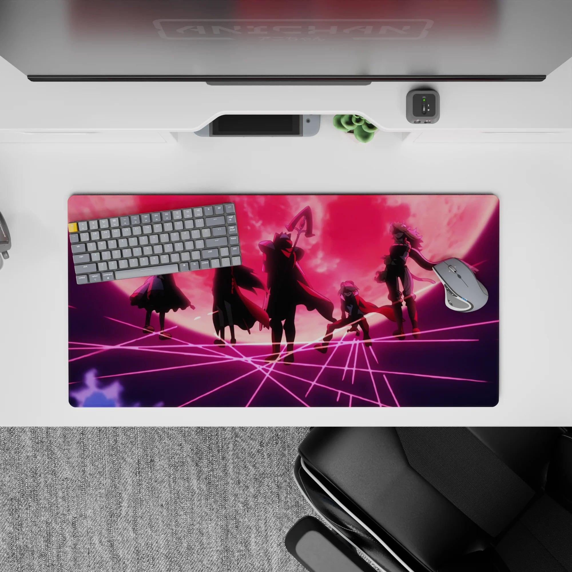 32x16 inches mouse pad featuring Akame in sharp action, with deep shadows, steel glare, and a frozen frame of intense, fatal energy.