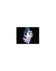 Classic anime girl mouse pad 14x10 inches with shy girl framed by ghostly white hands and red glow.
