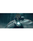 Naruto anime desk pad 36x16 inches with Minato Namikaze and glowing Rasengan, flame-trim cloak art.