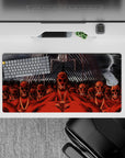Attack on Titan mouse pad 32x16 inches featuring Colossal Titans and Eren's Founding Titan in a dramatic, blood-red scene.