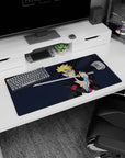 32x16 inches Boruto Uzumaki mouse pad, blade raised, karma marks glowing with electric patterns on arm.