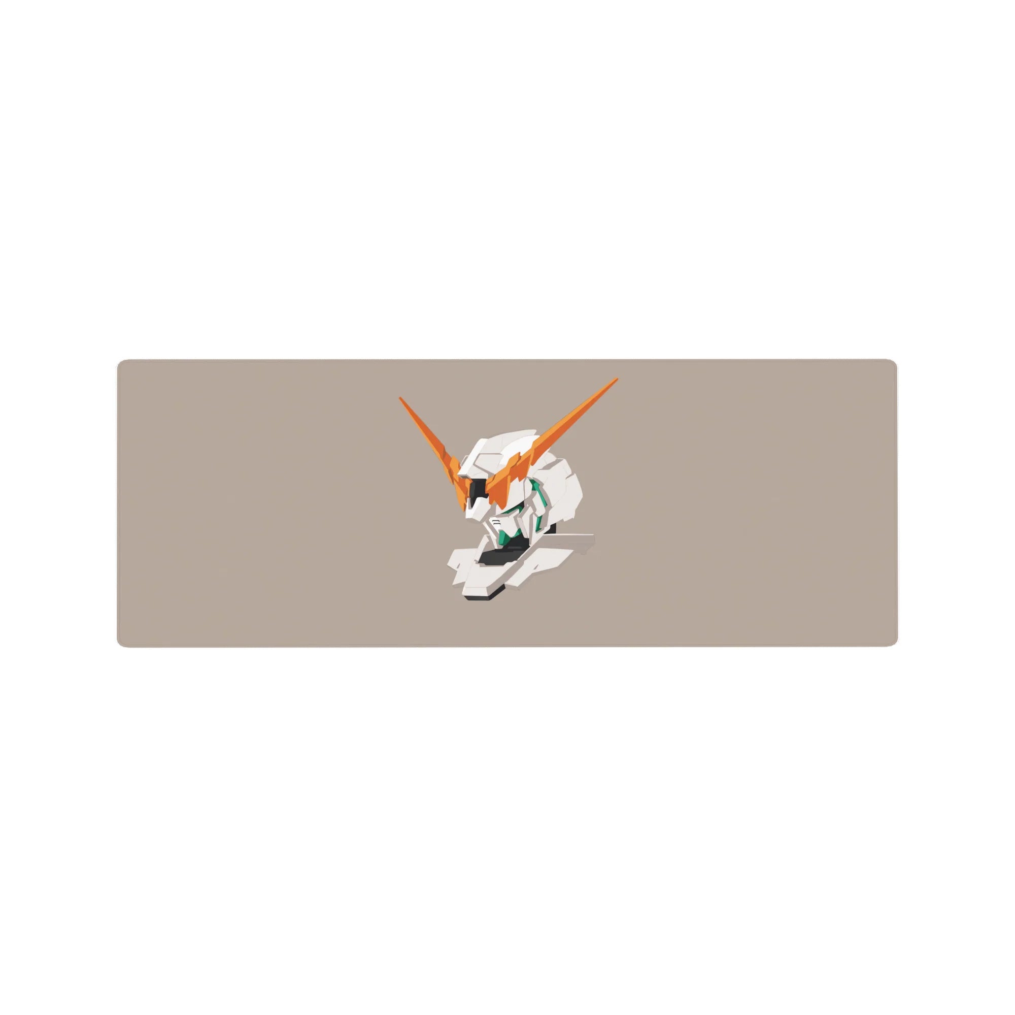 Minimal Unicorn Gundam head anime mouse pad, clean layout, 32x12 inches.